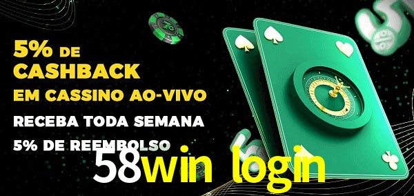 Promoções do cassino ao Vivo 58win login